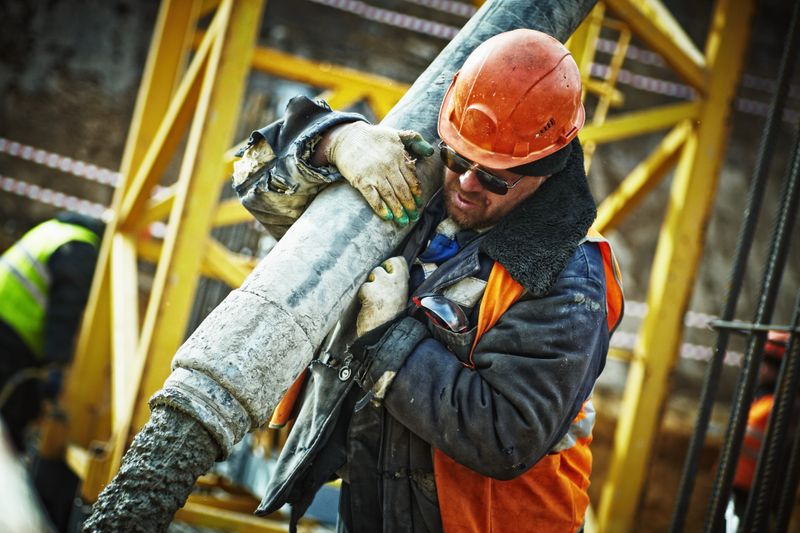 High-visibility industrial workwear on site